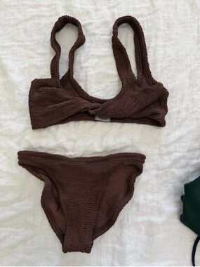Hunza G brown swimsuit